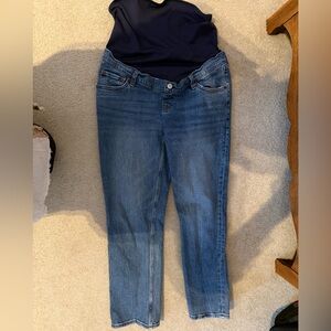 Maternity Abercrombie & Fitch Women's Blue Straight Leg Jeans 4 short